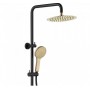 Kaya Matte Black Twin Shower With Urban Brass Heads Kaya Matte Black Twin Shower With Urban Brass Heads
